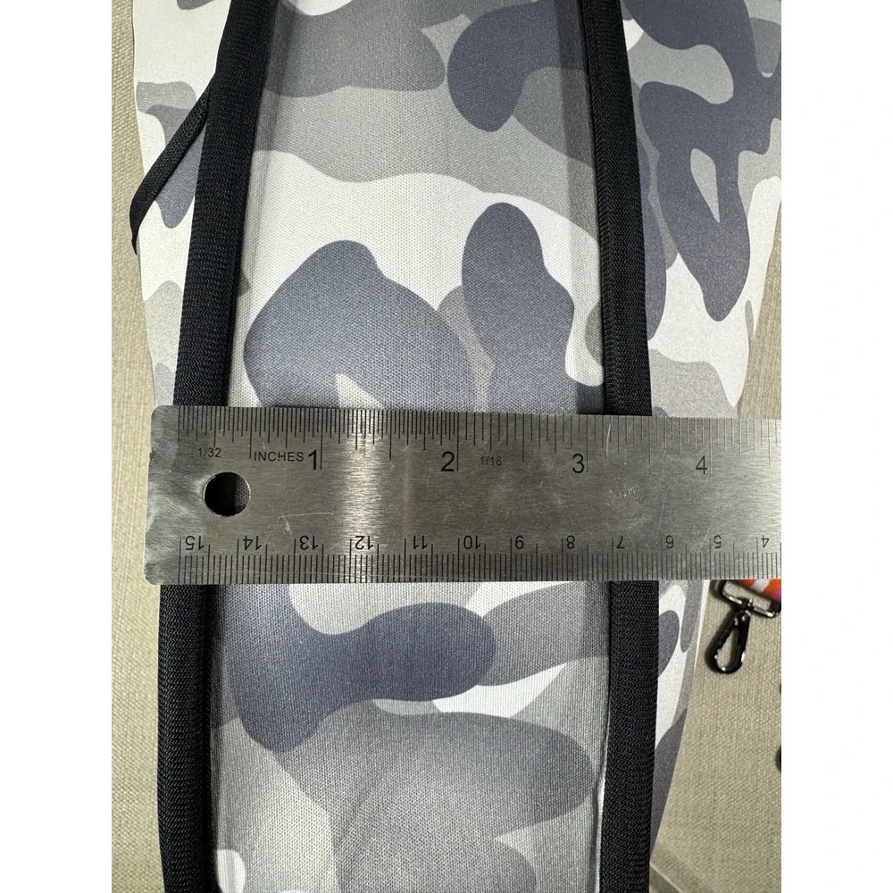 Neoprene Camo Crossbody Stripe Webbing Stripe Pink Orange Gray - NEW With Tag